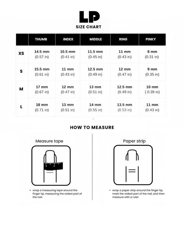 Size chart measurement guide